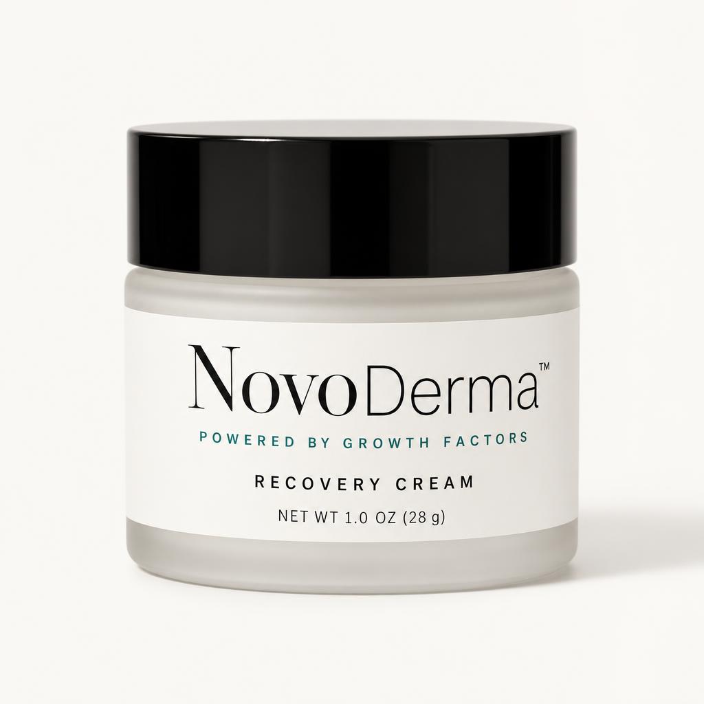 Novo Derma Post-Procedure Cream 1.0 oz frosted jar with black cap